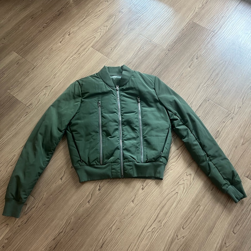 Alo Yoga | Off Duty Bomber Jacket in Hunter Green